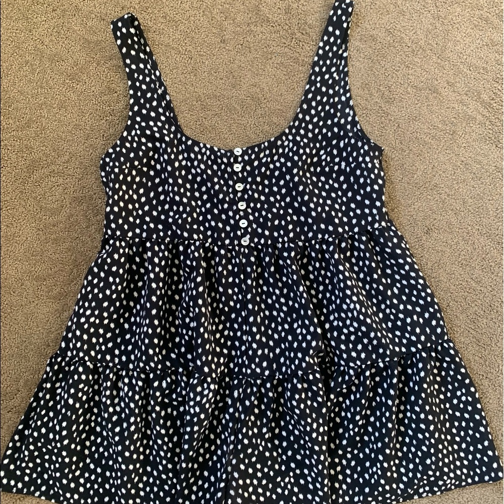 URBAN romper black and white polka dot